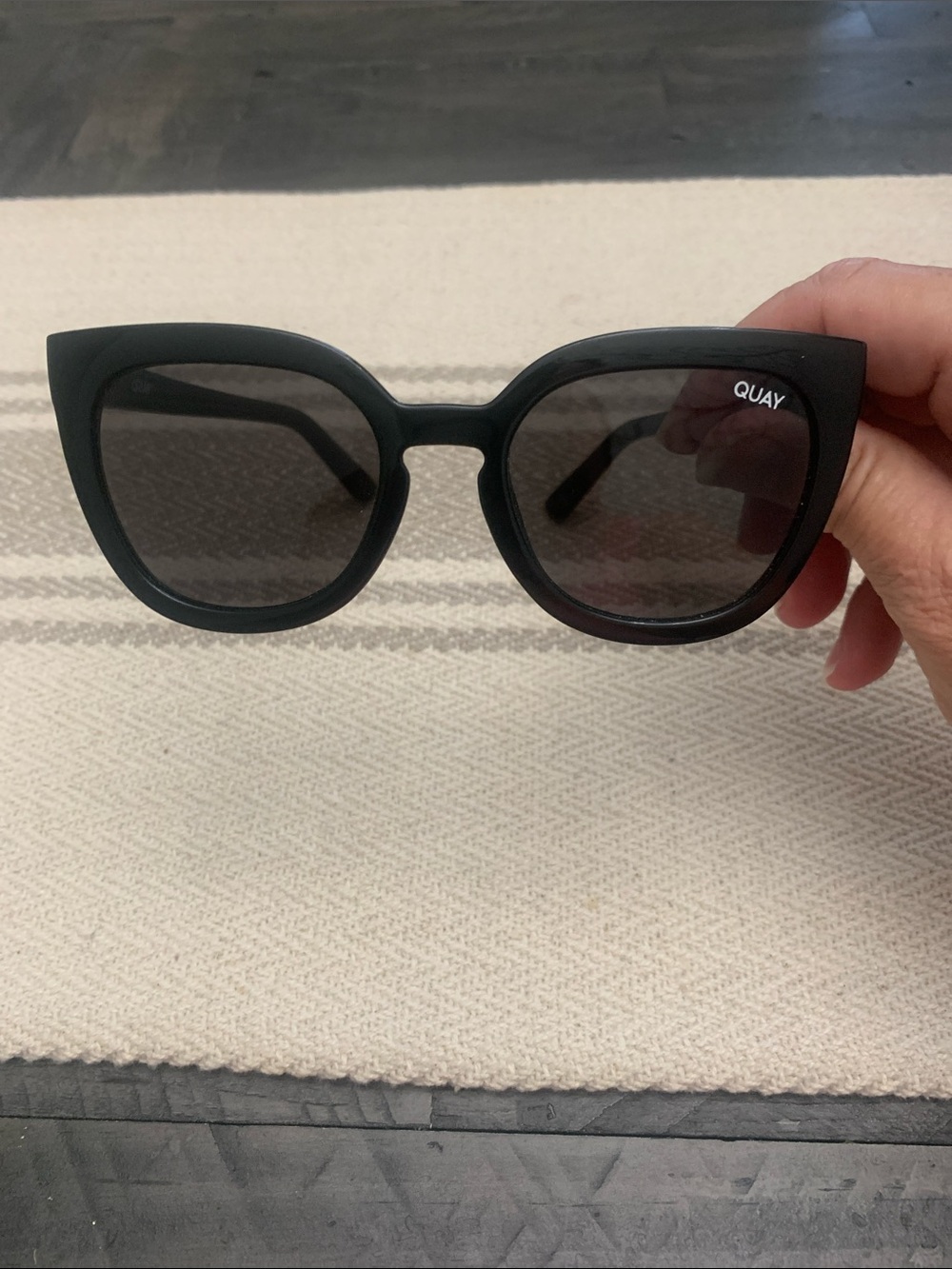 Quay Australia Noosa Black Oversized Cat-Eye Sunglasses